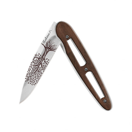 Couteau Acier Personnalisable manque bois gravure lame cadeau original