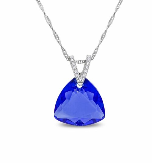 Collier Spark A0414SA cristal Swarovski triangle bleu Collier Spark A06A. bijouterie PINTO à JUSEY en Haute-Saône.