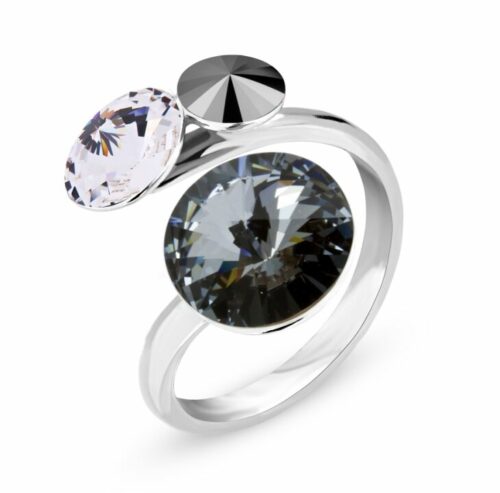 Bague argent Spark Lollipop crsital Swarovski noir A127NG. bijouterie PINTO à JUSEY en Haute-Saône.