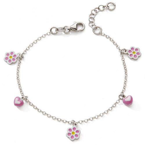 Bracelet argent enfant fleur C2714