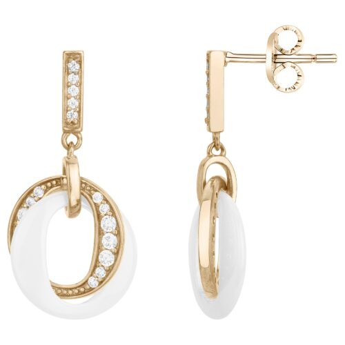 Boucles d'oreille plaqué or céramique 1.46.0002