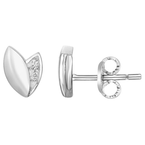 Bijouterie pinto Jussey haute saone Boucles d'oreille Argent 70400347 non pendantes 2 pétales pierre