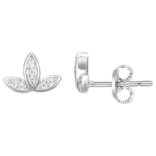 Bijouterie pinto Jussey haute saone Boucles d'oreille Argent 70400348 non pendantes 3 pierres navettes