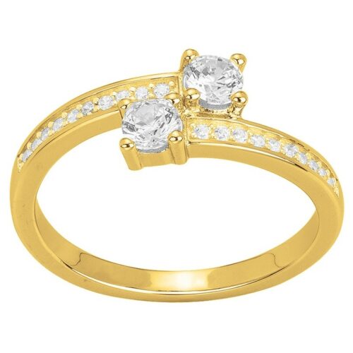 Bague plaqué or toi & moi 76100236