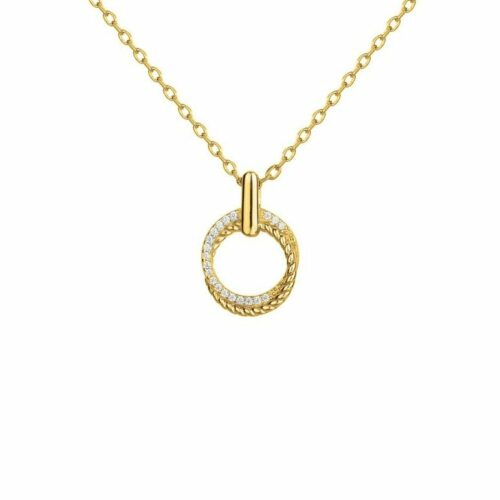 Collier plaqué or 76700209 anneau tressé et pierres