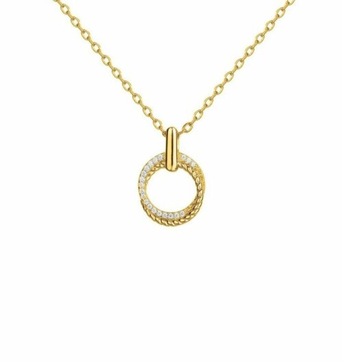 Collier plaqué or 76700209 anneau tressé et pierres