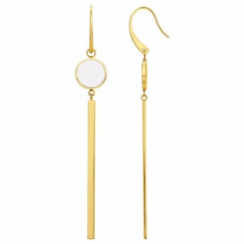 Boucle d’oreille acier doré nacre 842078.j