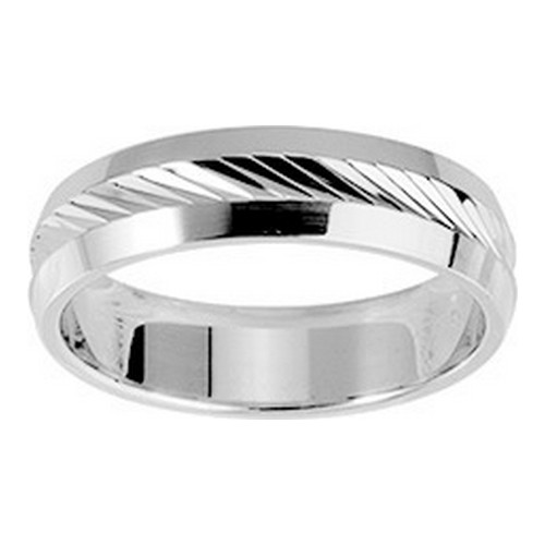 337432 Alliance argent diamantée biais 4mm