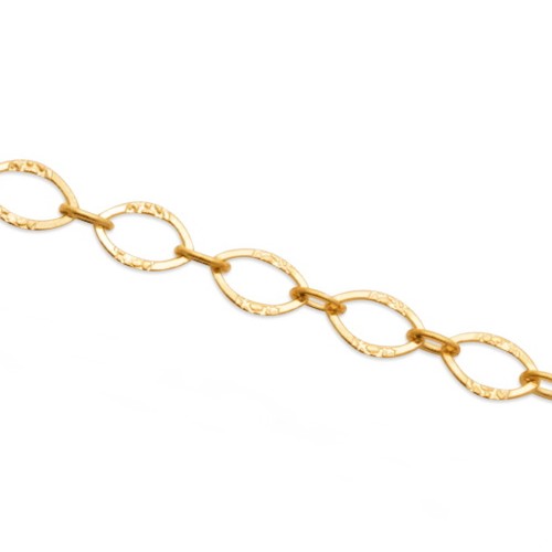 Bracelet Plaqué or maille martelée 29101018