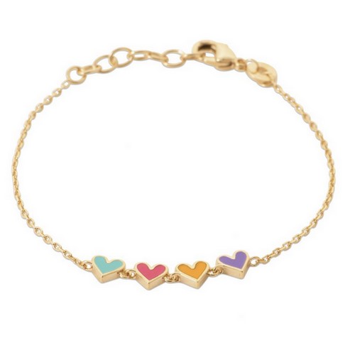 bracelet enfant fille Plaqué or 3 cœur couleur 92209616 enfant