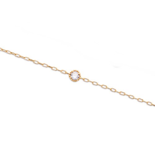 Bracelet Plaqué or 97357018 1 oxyde serti clos femme ou enfant ado