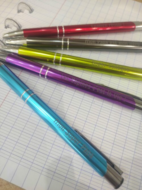 stylo personnalisable cadeau fon année maitresse atsem, réussite examen cadeau original.