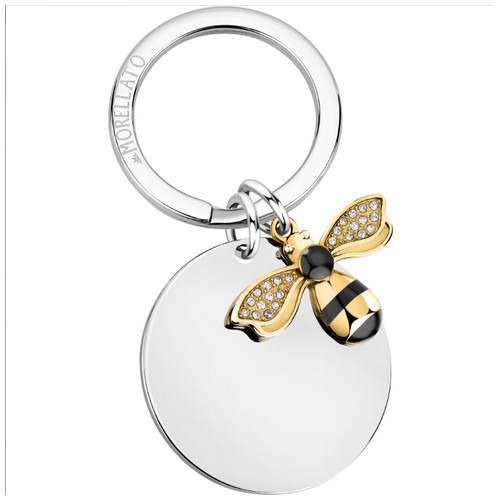 sd07173 Porte clés acier Abeille porte bonheur personnalisé gravure sur place