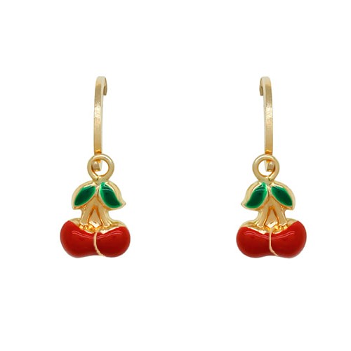 Boucles d'oreille Or 9k Cerise dormeuse 9bo1174co enfant