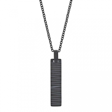 Collier acier Homme Barrette Noir 317670