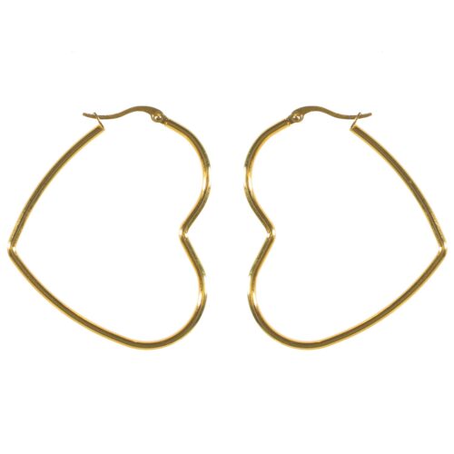 Boucle d'oreille acier créole coeur 3K134D