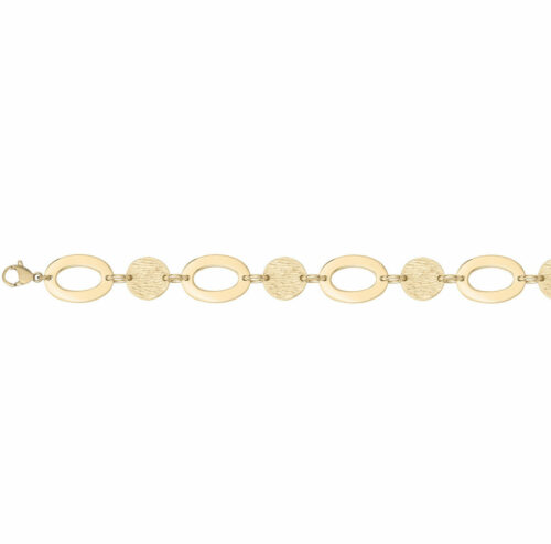 Bracelet Plaqué or 76300212 maille martelées ronde et ovale