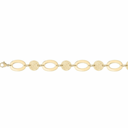 Bracelet Plaqué or 76300212 maille martelées ronde et ovale