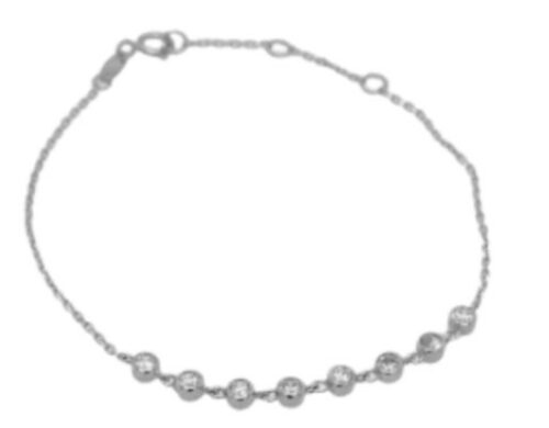 Bracelet Or 9k Gris 8 oxydes serti clos 92394B