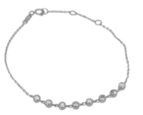 Bracelet Or 9k Gris 8 oxydes serti clos 92394B