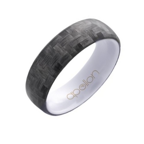 Bague Homme Acier Céramique et Fibre Carbone