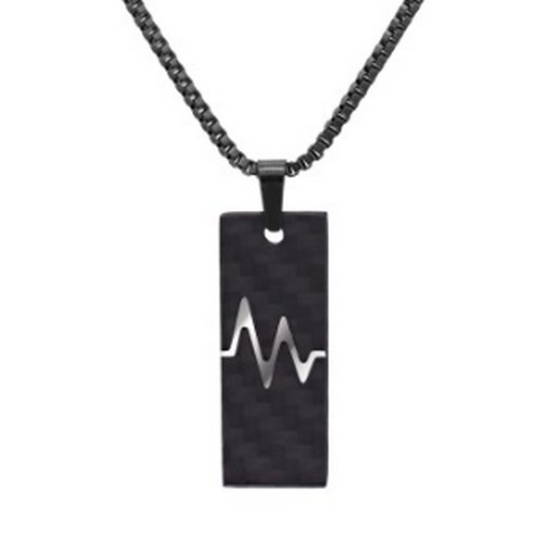 Collier acier Homme Électrocardiogramme vie HR 406