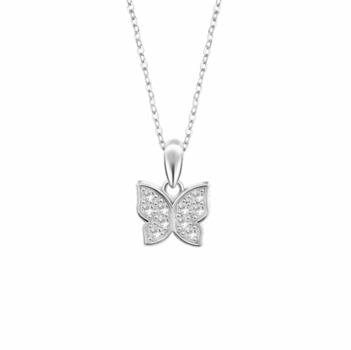 Collier argent Lotus Papillon empierré LP305/1/1
