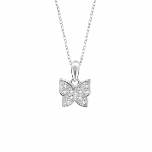 Collier argent Lotus Papillon empierré LP305/1/1