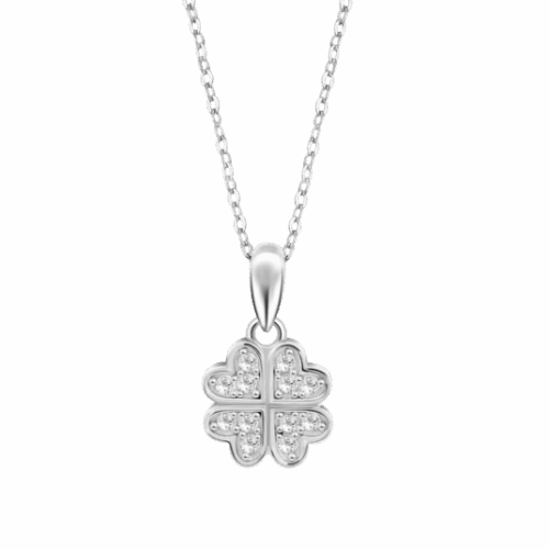 Collier argent Lotus Trèfle empierré LP3052/1/1