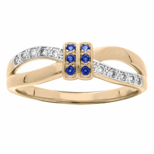 Bague plaqué or empierrée carré bleu 961817B taille 50 à 66