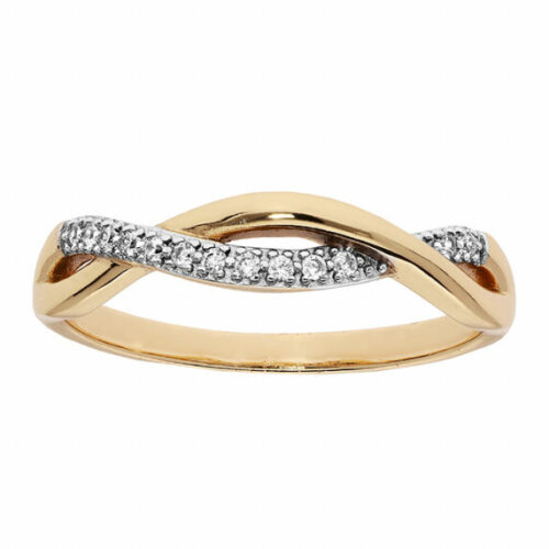 Bague plaquée or Tressée empierrée 968805 taille 50 à 66