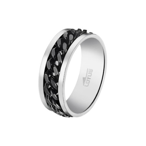 Bague Homme Lotus Acier chaine Noir LS2394/3/2