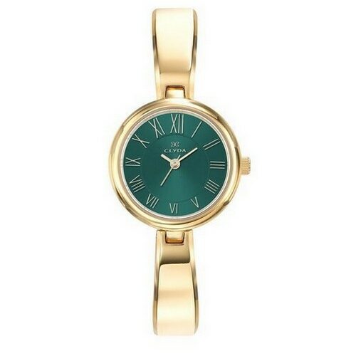 Montre femme Clyda CLA0776PVRW doré cadran chiffre romain fond vert. Bijouterie PINTO à Jussey Haute-Saône.