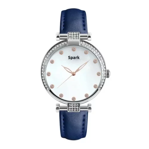 Montre Spark cristaux Swarovski Rivoli BLeu j0265B cuir