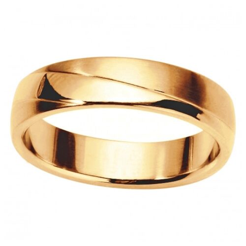 Bague Homme Acier Doré Alliance 15.0345