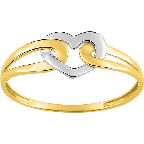 Bague Or 9k bicolore cœur 197053.03