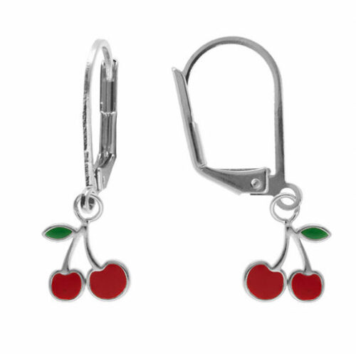 Boucles d’oreille Argent Dormeuse cerise 011276 enfant