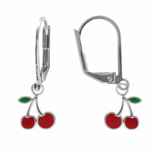 Boucles d’oreille Argent Dormeuse cerise 011276 enfant