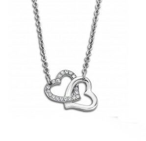 F Collier acier Lotus Coeurs LS1912/1/1