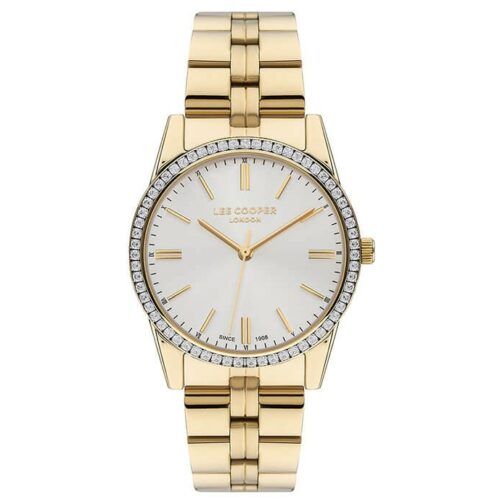 Montre Femme Lee Cooper LC07679.130 cadran strass doré métal. féminine, moderne. Bijouterie PINTO Jussey.