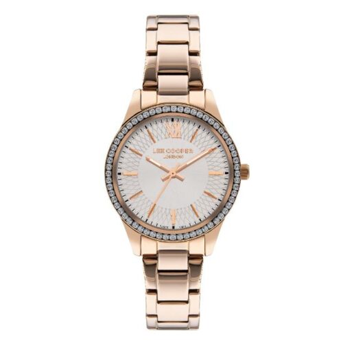 Montre Femme Lee Cooper LC07569.430 cadran strass rosé métal. féminine, moderne. Bijouterie PINTO Jussey.