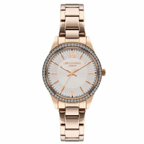 Montre Femme Lee Cooper LC07569.430 cadran strass rosé métal. féminine, moderne. Bijouterie PINTO Jussey.