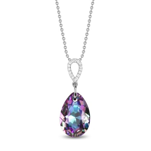 Collier argent Spark Birne violet A0271V