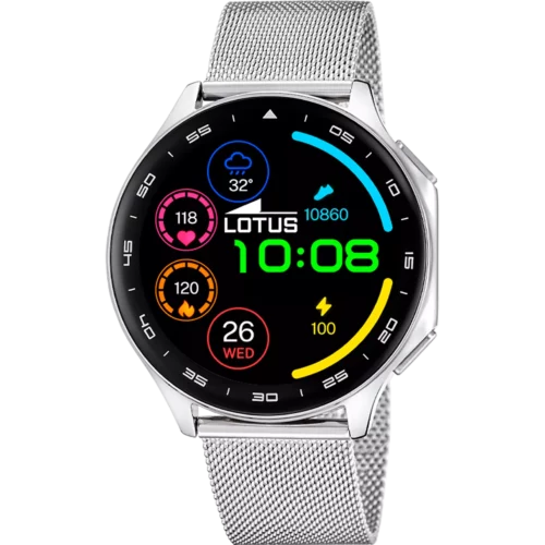 Montre Connectée Lotus 50050/1 homme bracelet silicone bleu et milanaise acier