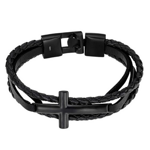 bracelet acier homme Lotus Croix LS2380/2/1 noir. Livraison gratuite à partir de 100€. Bijouterie PINTO Jussey Haute-Saône.