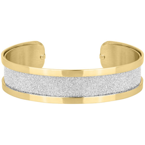 Bracelet Jonc Manchette acier Doré 832.130J bicolor pailleté giter