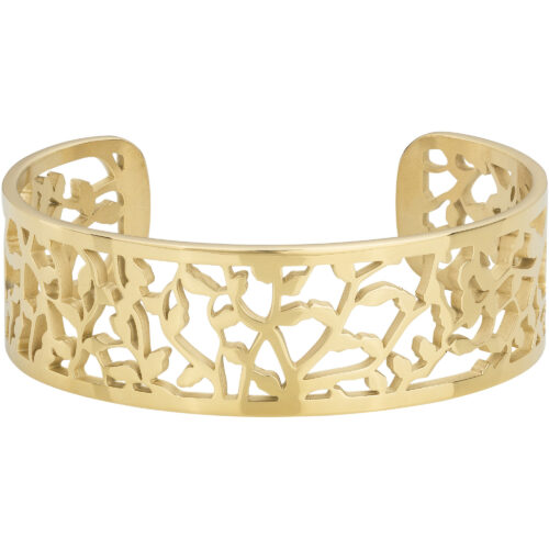 Bracelet Jonc Manchette acier 3 Doré 832.265 ajouré