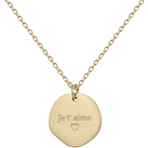 Collier acier Doré je t'aime 872.159