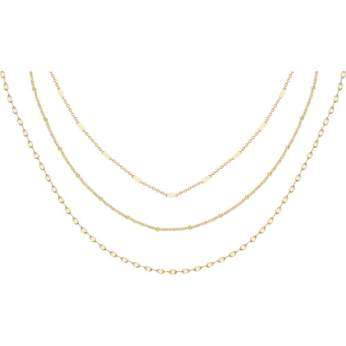 Collier acier Doré Triple chaine 872.215