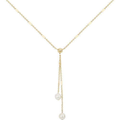 Collier acier Doré Perle 872.222 imitation cravate.